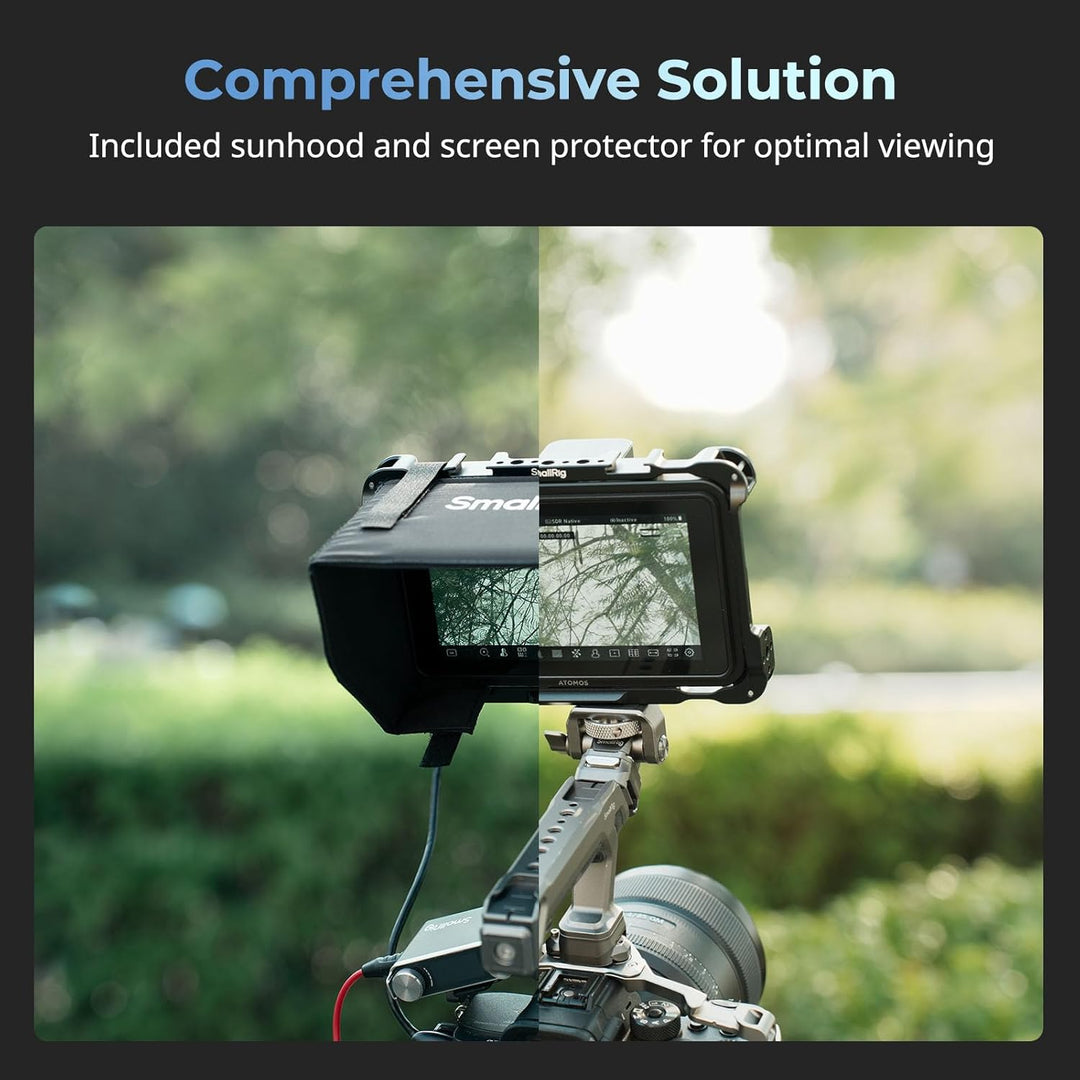 SMALLRIG Monitorkäfig-Kit für Atomos Shinobi II/Shinobi GO, mit Sonnenschutz, mit Displayschutz, nur