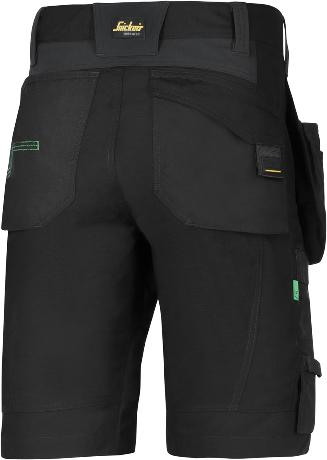 Snickers Workwear 6904 FlexiWork Arbeitsshorts mit Holstertaschen, 1 Stück, 58, schwarz, 69040404058