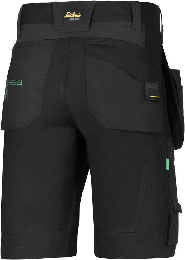 Snickers Workwear 6904 FlexiWork Arbeitsshorts mit Holstertaschen, 1 Stück, 58, schwarz, 69040404058