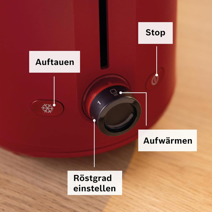Bosch Kompakt Toaster MyMoment TAT2M124, integrierter Brötchenaufsatz, mit Auftaufunktion, mit Absch