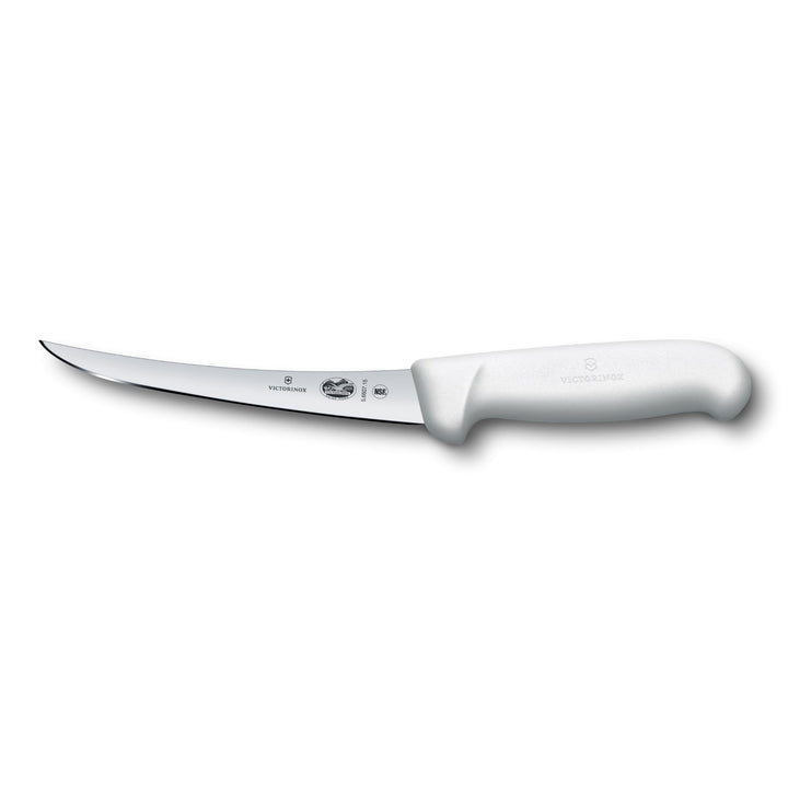 Victorinox Fibrox Ausbeinmesser, Scharfes Küchenmesser für Fleisch und Fisch, 15 cm, Gebogene Klinge