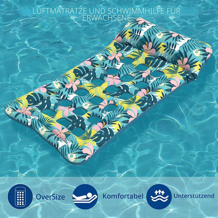 HomeKaren Übergrosse Pool-Floats Lounge 2er-Pack 185,42 cm x 83,82 cm, aufblasbares Tanning-Pool-Flo