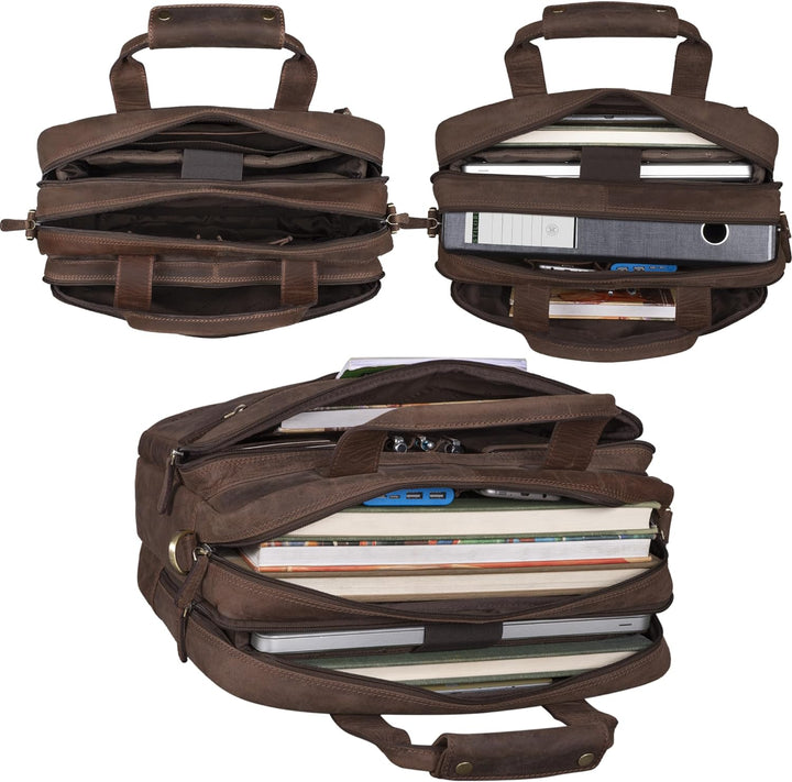 STILORD 'Experience' Vintage Lehrertasche Leder gross für Herren Damen XL Aktentasche Business Schul