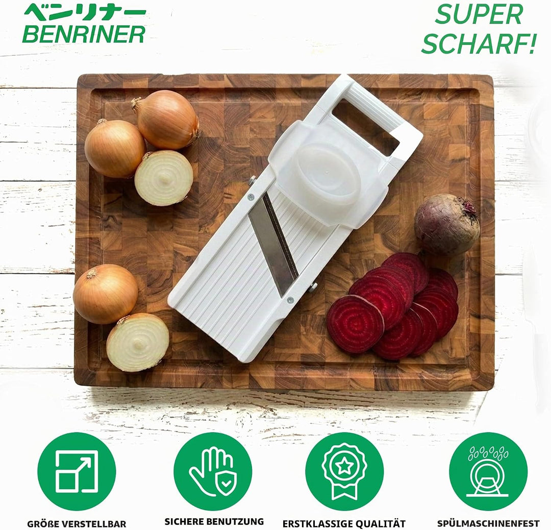 Benriner BN-95W-1 Mandoline, Edelstahl, weiss Weisse Version, Weisse Version