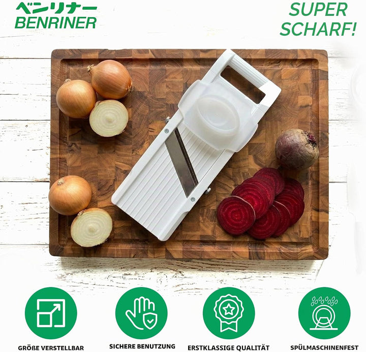 Benriner BN-95W-1 Mandoline, Edelstahl, weiss Weisse Version, Weisse Version