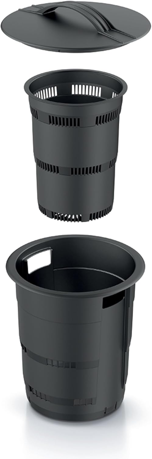 Komposter Unterirdischer Garten 11 L Anthrazit Kunststoff H 53 cm modularer Komposteimer Bio Mülleim