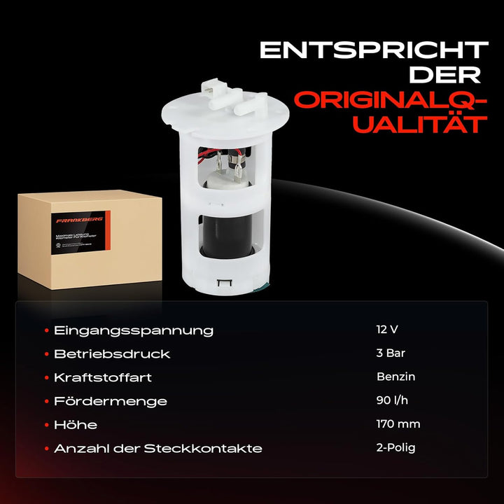 Frankberg Kraftstoffpumpe Benzinpumpe Kraftstoff-Fördereinheit Modul Satz 2-Polig Kompatibel mit AX