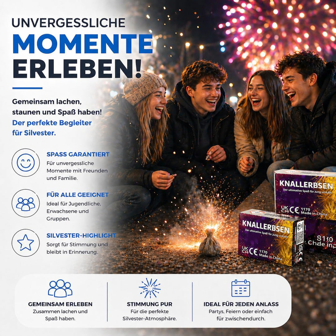 TK Gruppe Timo Klingler 1000x Knallerbsen Happysparks® - Fun Snaps Silvester wie Knallteufel Knaller