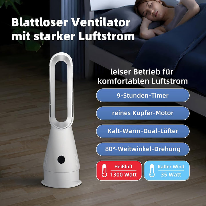 JF-500 Turmventilator mit Heizung, Kühlung, Luftreiniger, 120° Oszillation, Fernbedienung
