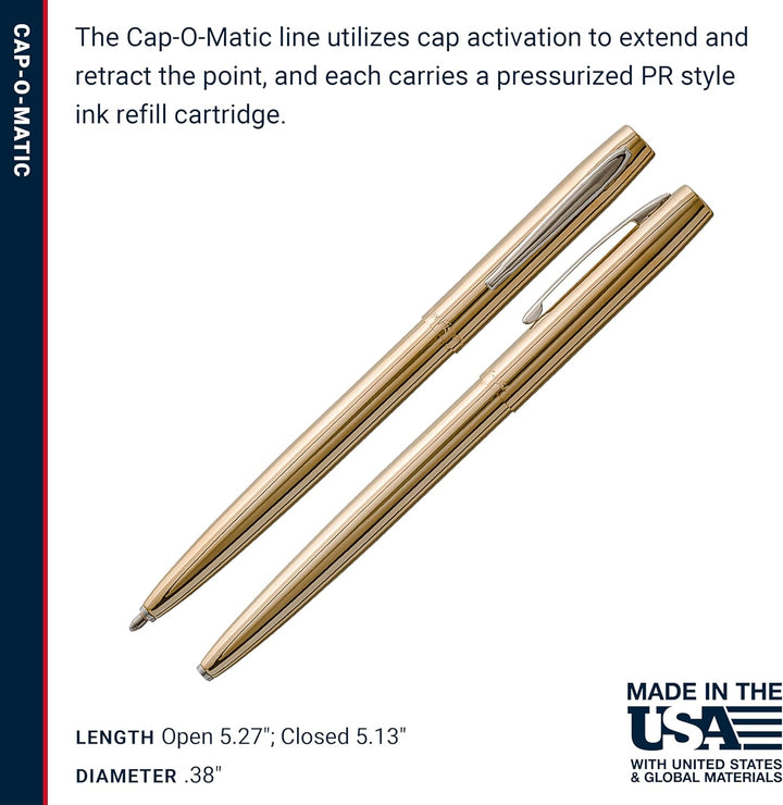 Fisher Space Pen Raw Brass Cap-O-Matic Pen, 1 Stück (1er Pack)