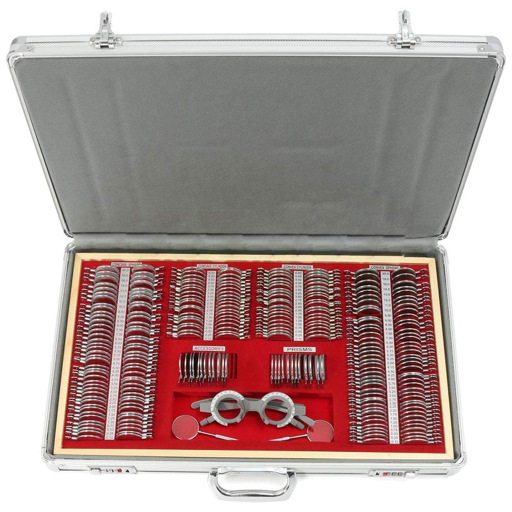 266Pcs Metal Optometry Optical Trial Lens Set Optometrie Metallrand Linse Testlinsen Frame Alukoffer