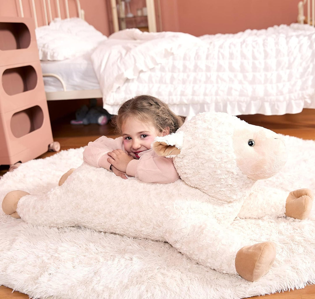 IKASA Gross Schaf Kuscheltier Riesen Stofftier,Gross Plüschtier Riesige Plüsch Spielzeug 78cm Flausc