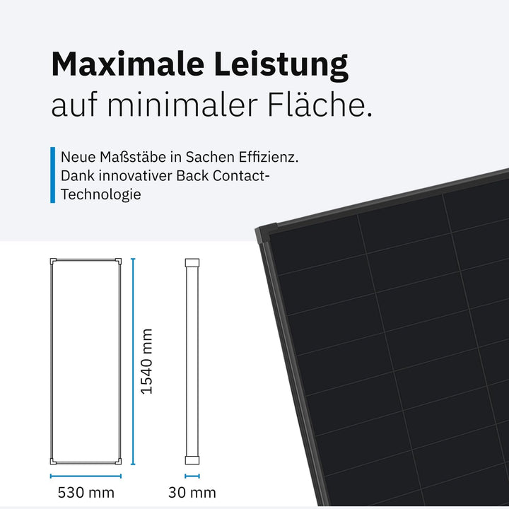 ECTIVE Solarpanel BSP 170 Black - 170W, 5,65A, 54 Zellen, für 12V 24V Batterieladeregler - Monokrist