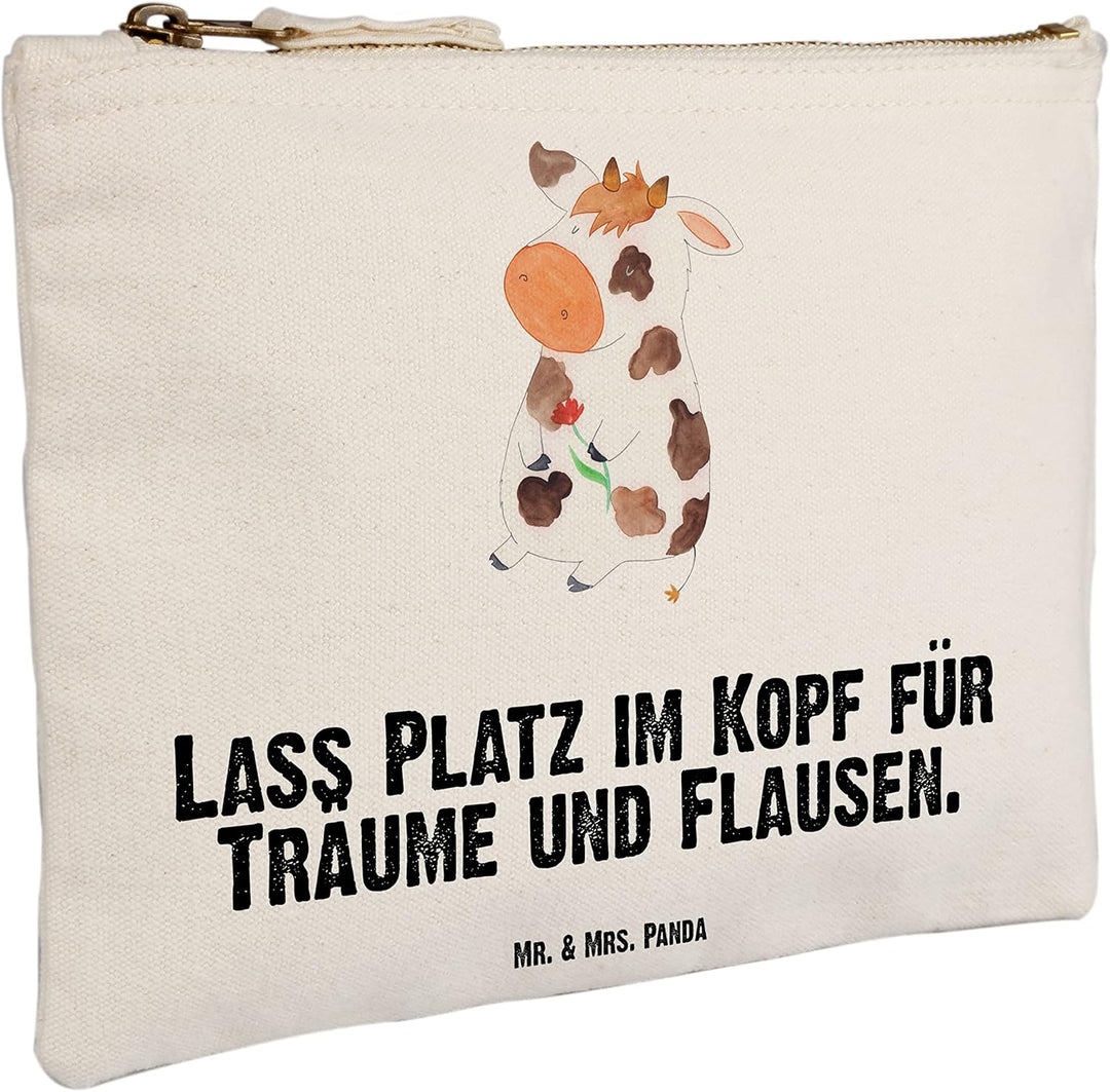 Mr. & Mrs. Panda Kulturbeutel Kuh Grösse XL Grosse - Geschenk, Pouch, Hof, Kühe, Bauernhof, Waschbeu