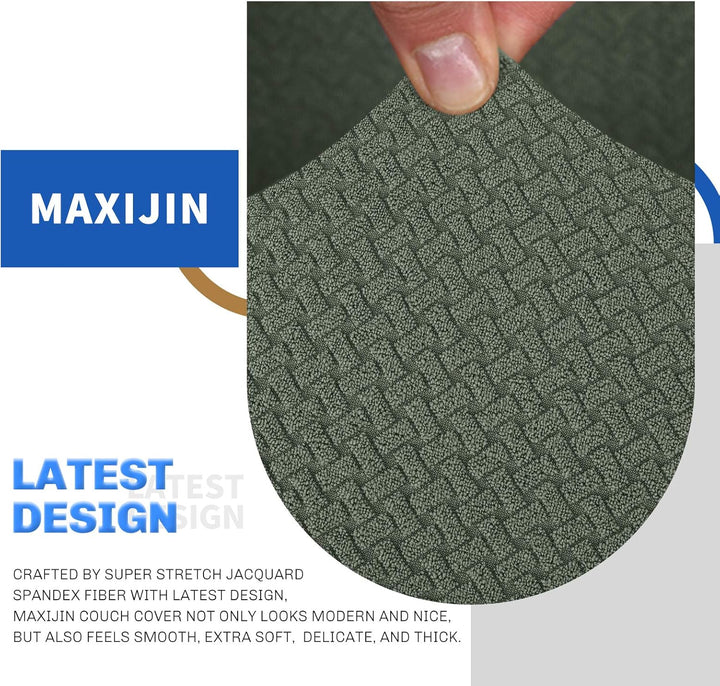 MAXIJIN Creative Jacquard Couchbezüge für 2-Sitzer, Super Stretch rutschfeste Liebessitz Sofabezug f