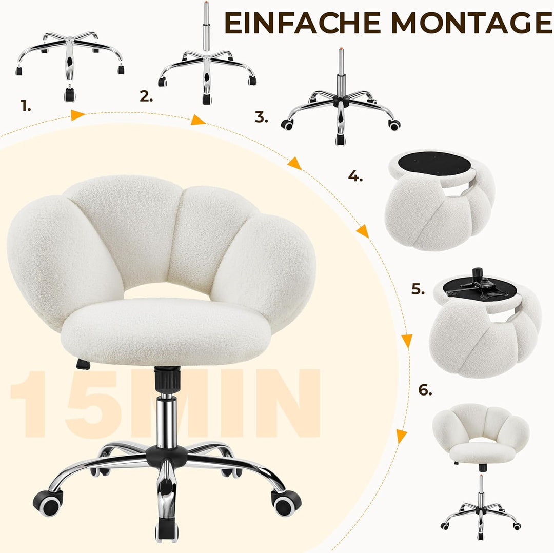 Yaheetech Schreibtischstuhl Bürostuhl Ergonomisch Bürosessel in Wolkenform Drehstuhl bis 136 kg Bela