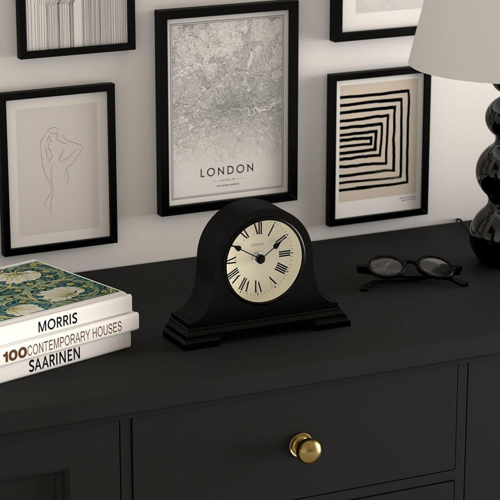 JONES CLOCKS® Speakeasy Kaminuhr – Napoleon-Hutuhr – Traditionelles/Klassisches Design - römische Zi