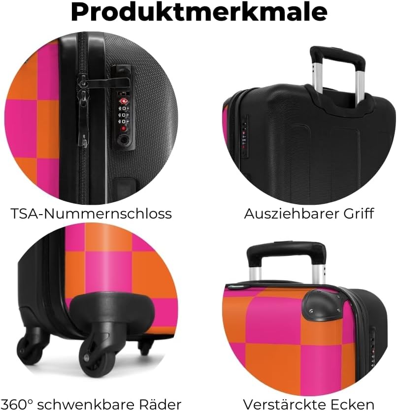NoBoringSuitcases.com® Reisekoffer 67cm 72L Personalisiert - Grosser Hartschalenkoffer mit Rollen, L