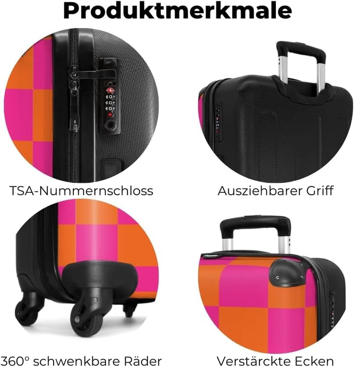 NoBoringSuitcases.com® Reisekoffer 67cm 72L Personalisiert - Grosser Hartschalenkoffer mit Rollen, L