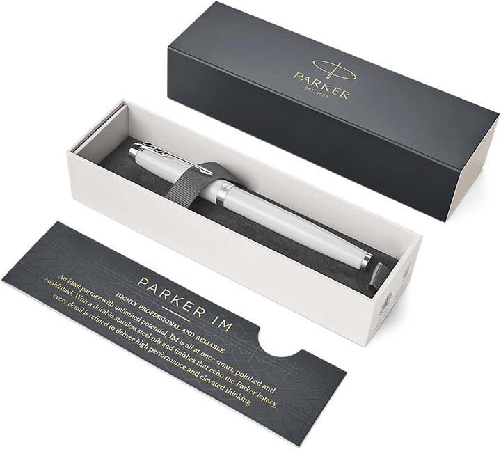 Parker 1931673 IM Füller | White Lacquer | Füllfederhalter Mittlere Spitze | Geschenkbox
