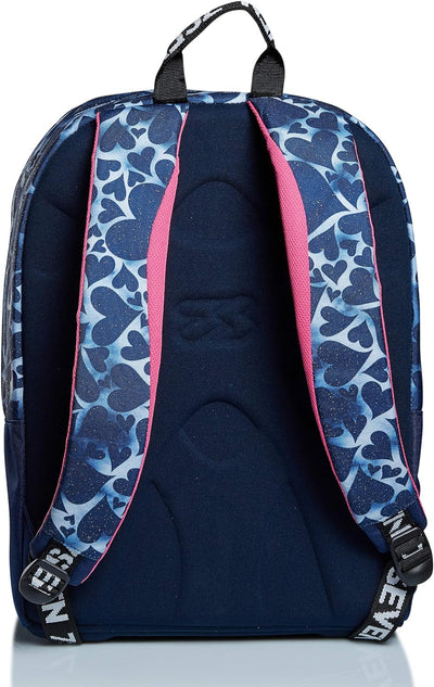 RUCKSACK EXTRA FIT SEVEN HEARTS Backpack für Schule, Uni & Freizeit, Geräumige Schultasche für Teena