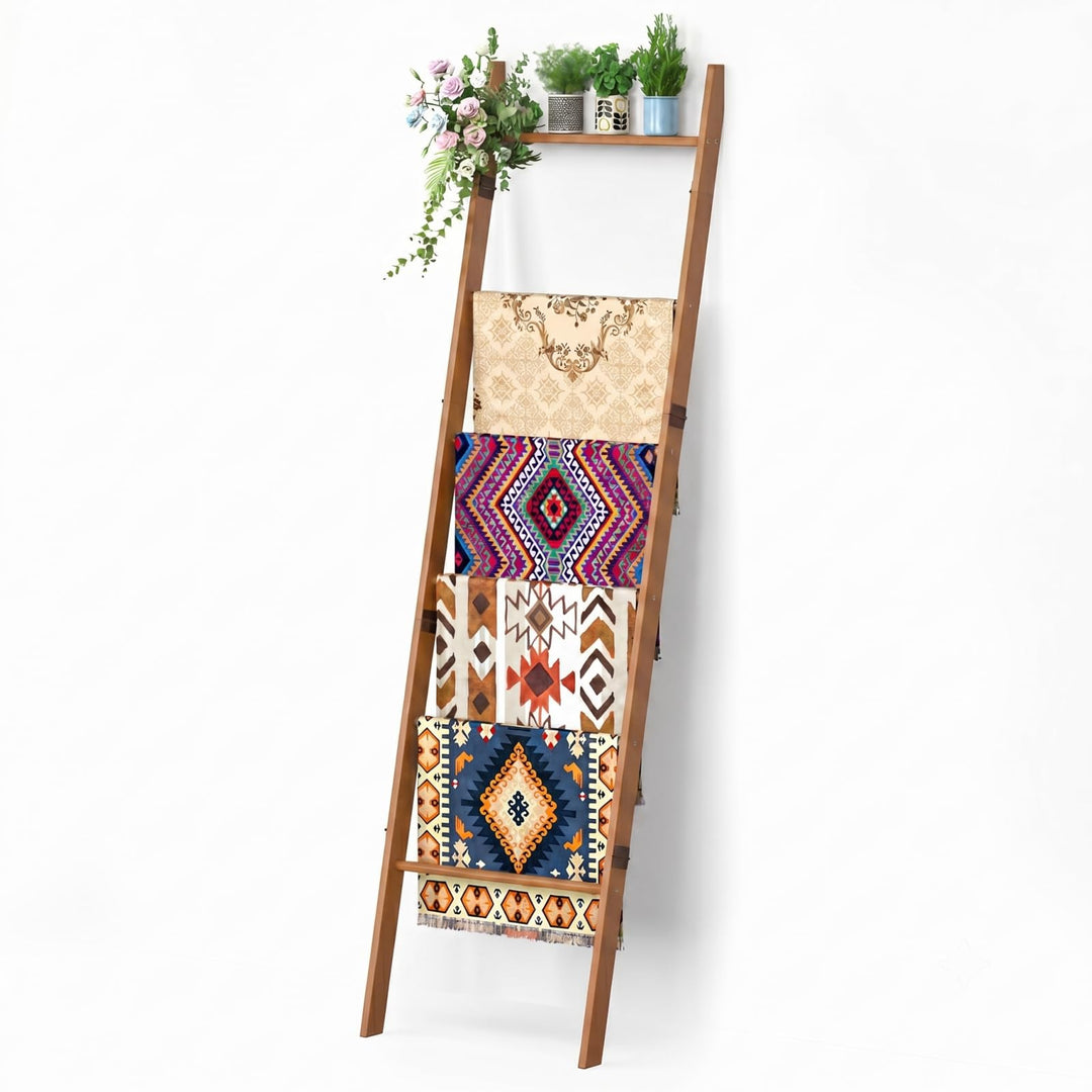 BAMBANG Handtuchleiter Kleiderleiter Holz,180cm Handtuchhalter Leiter Dekoleiter Kleiderständer Schl