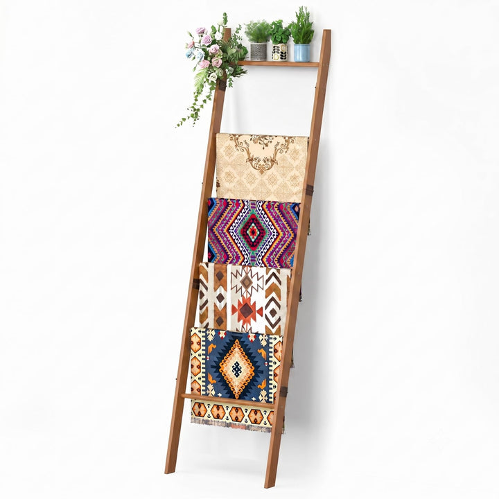 BAMBANG Handtuchleiter Kleiderleiter Holz,180cm Handtuchhalter Leiter Dekoleiter Kleiderständer Schl