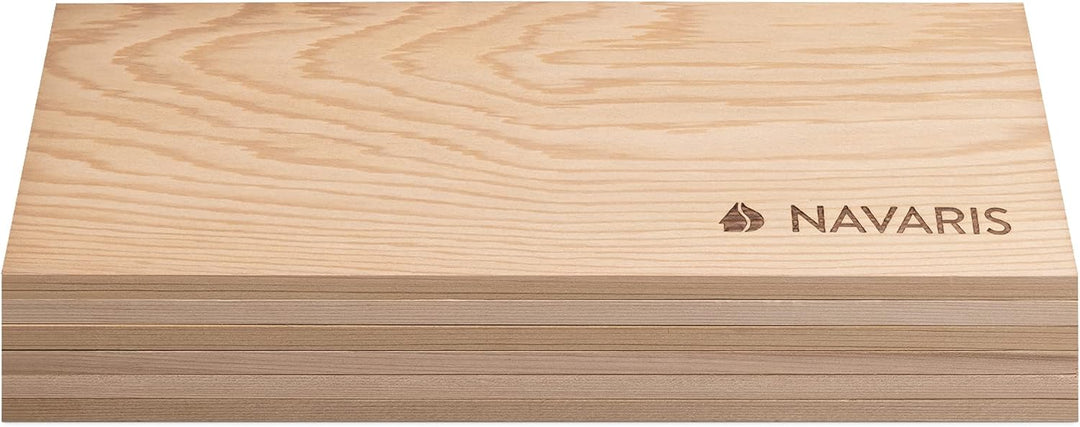 Navaris 6X Zedernholz Grillbretter zum Grillen - 35 x 14cm - Grill Zedernholzbrett Set - BBQ Grillbr