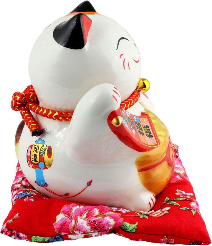 Freak Scene Superfreak Glückskatze - Maneki-Neko - Winkekatze aus Porzellan 15,5 cm weiss - Maneki N