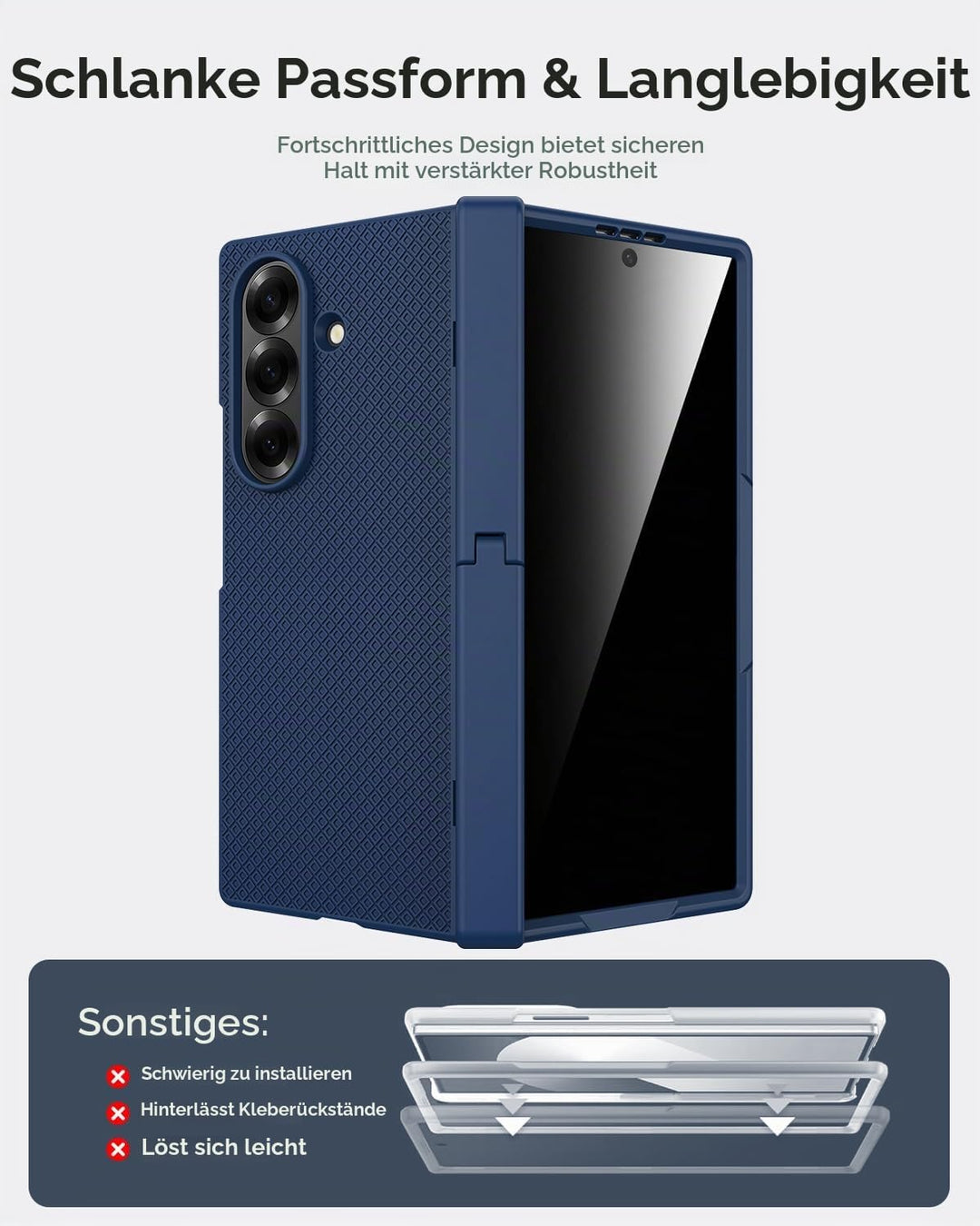 Miimall Kompatibel mit Samsung Galaxy Z Fold 7 Hülle mit Displayschutz Privacy, Hart PC rutschfest K