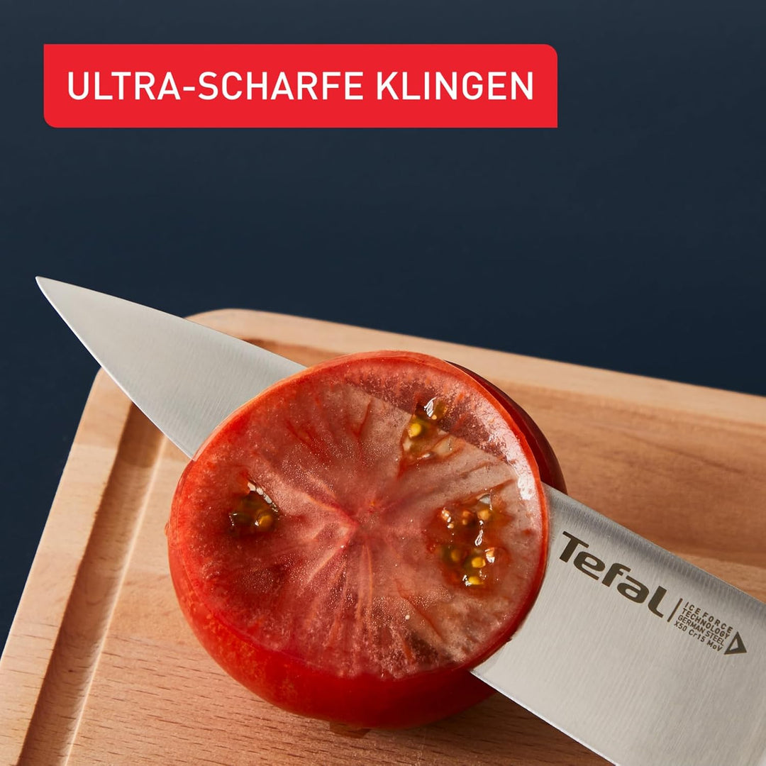 Tefal Ice Force K23206 Santoku Messer | 18cm | Korrosionsschutz | Handschutz | Edelstahl | Edelstahl