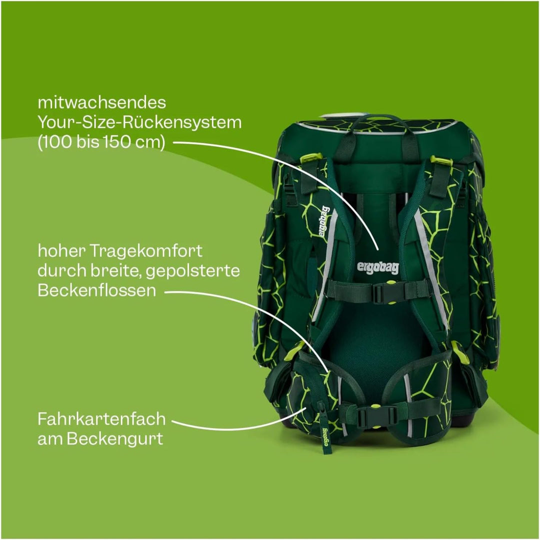 ergobag cubo Set ergonomischer Schulranzen, Vorgänger-Kollektion, klassisch 5-teilig 1. Klasse Grund