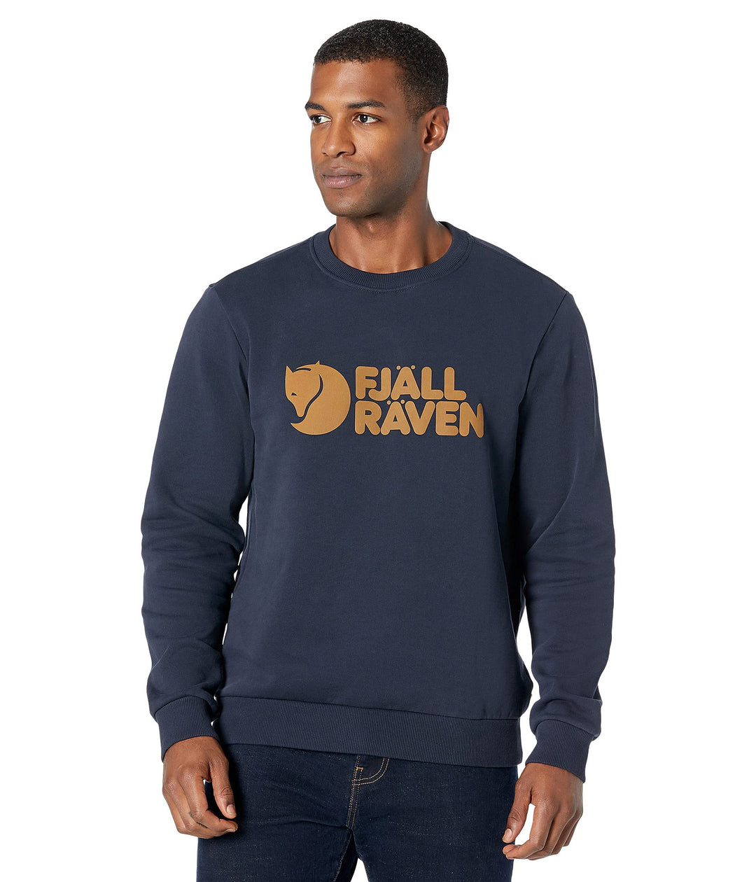 Fjällräven Herren Sweatshirt Logo Sweater XS Dark Navy (84142-555), XS Dark Navy