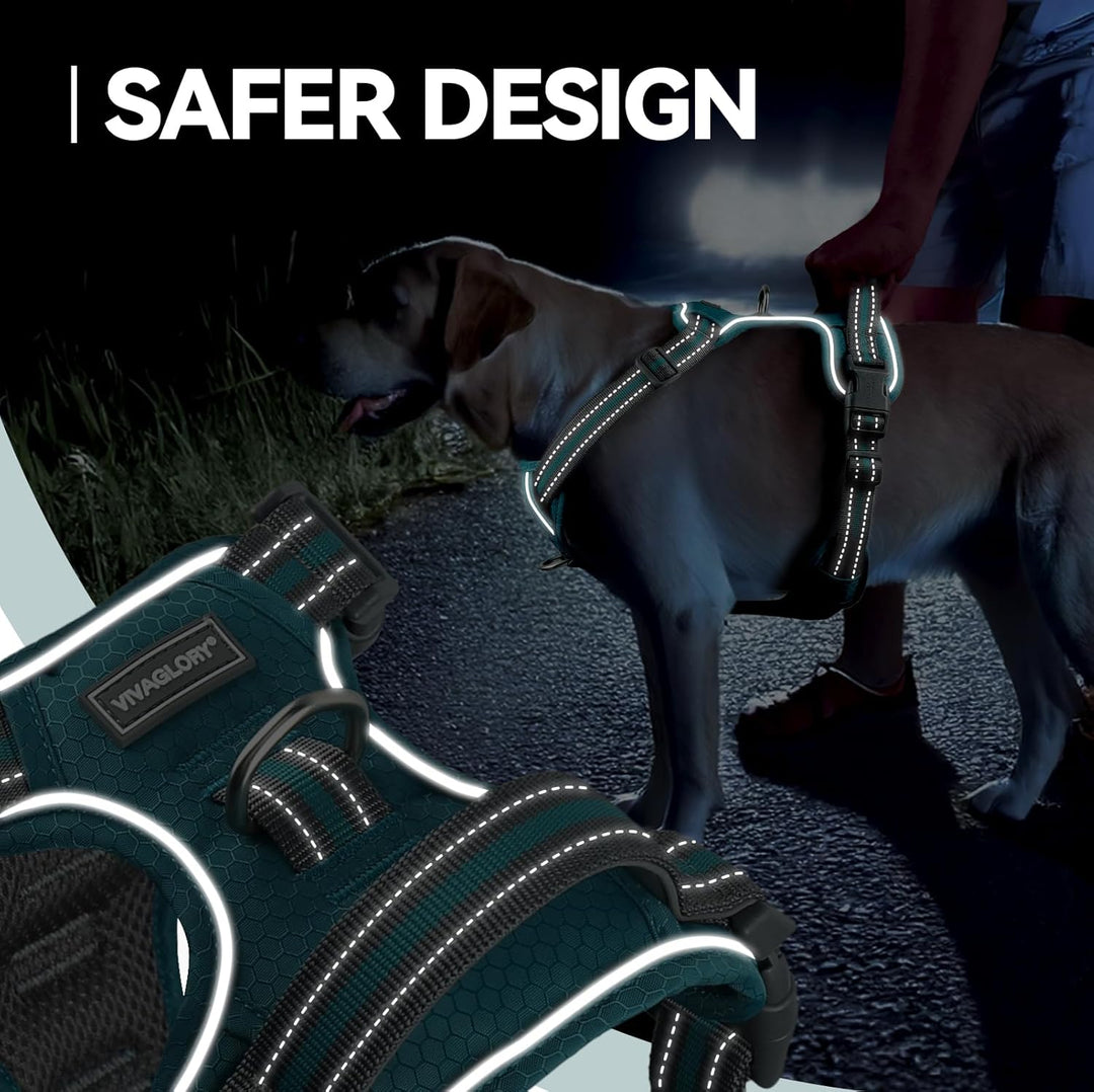 VIVAGLORY Easewalk Hundegeschirr, Anti Zug Hundegeschirr für Training & Spazieren, Anti Zieh Geschir