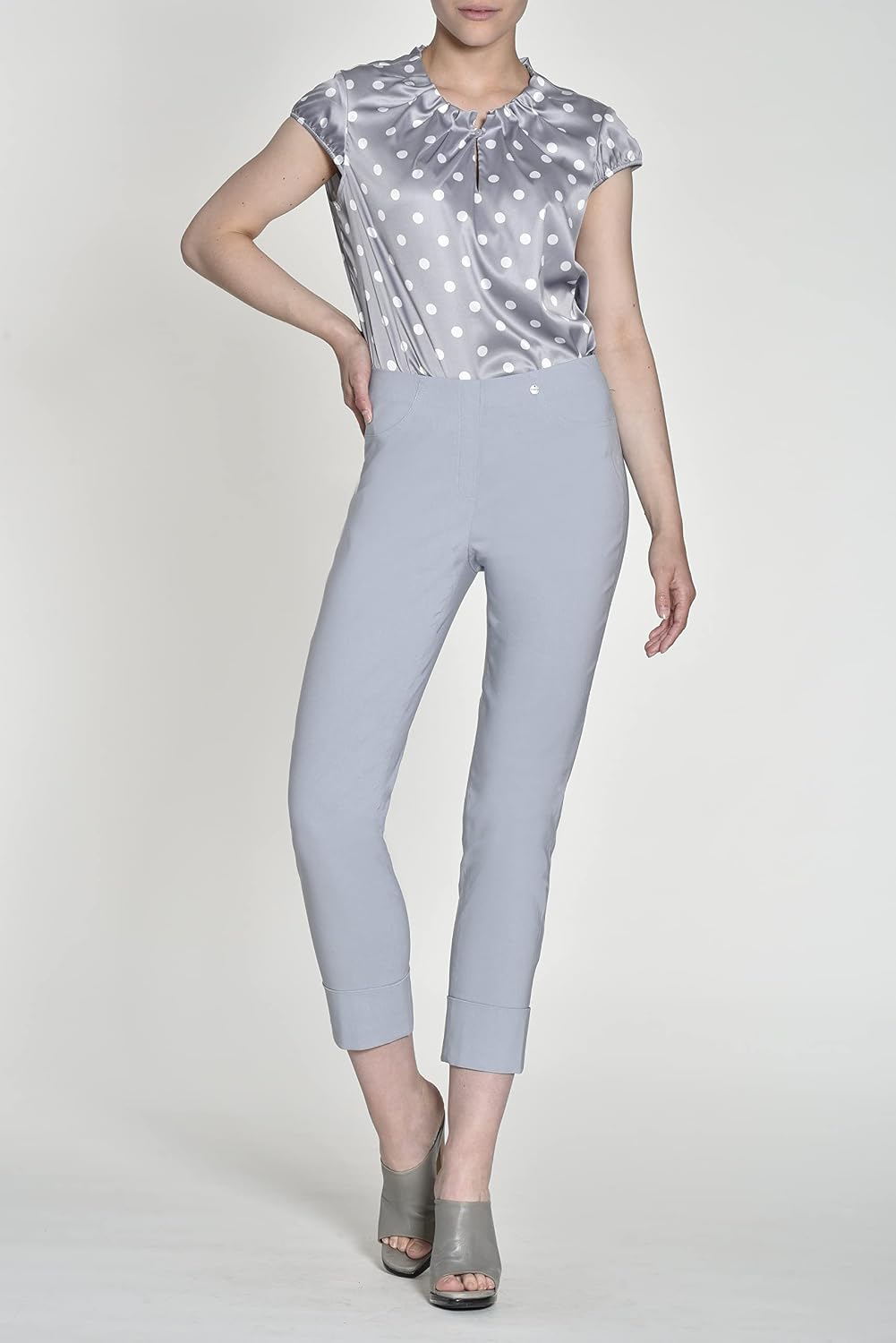 Style BELLA09-7/8 Stoffhose Damen high Waist - Damenhose Power Stretch - Bengaline Stoff Hose mit Au