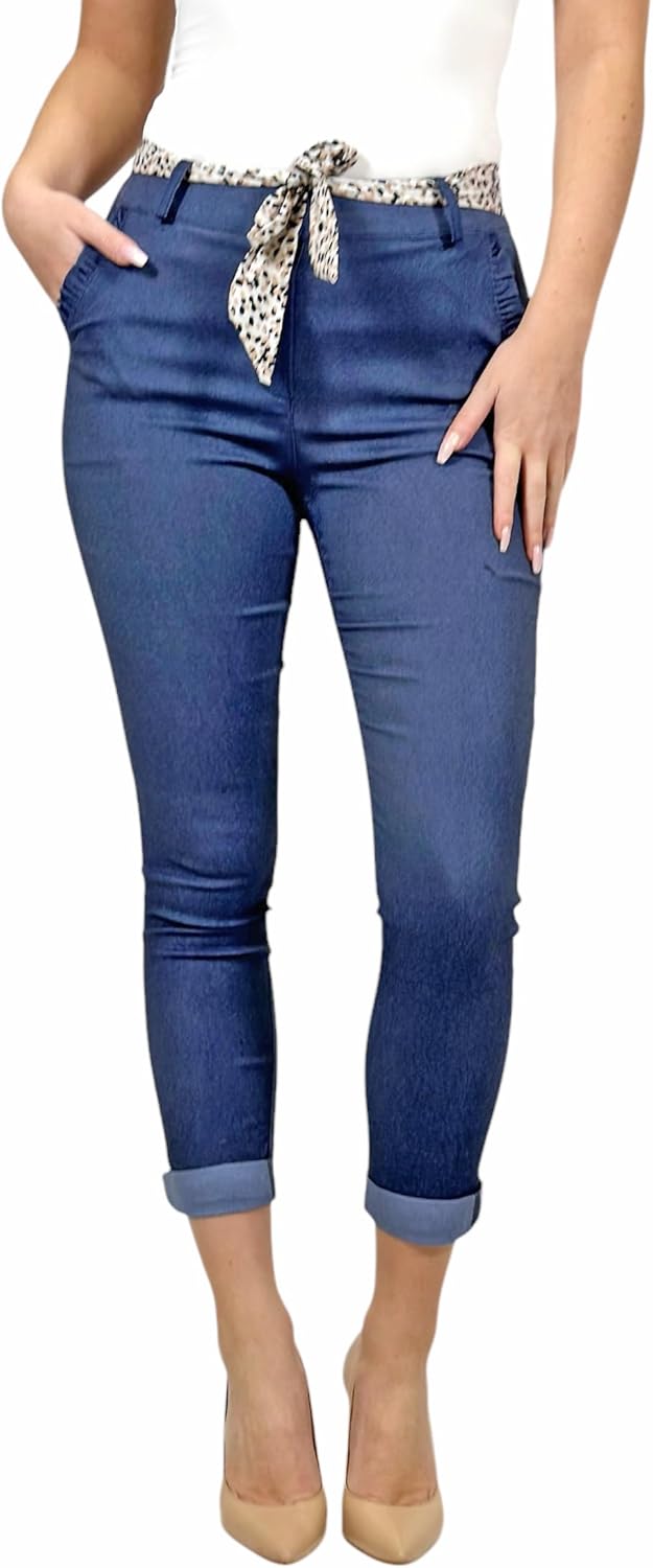 Mississhop Female Damen Stretch Klassische Chino Hose XXL Jenasblau, XXL Jenasblau