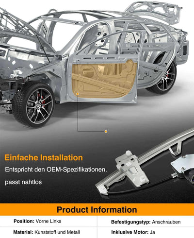 Frankberg Fensterheber Mit Motor Vorne Links Kompatibel mit Grand Cherokee II WJ, WG Alle Motoren SU