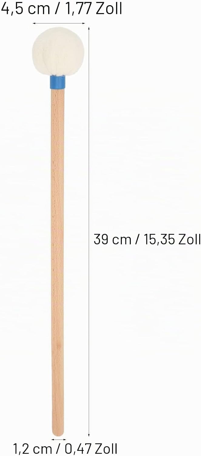 2 Stück Trommelschlägel Filzschlägel Sticks Drum Mallet Wollstockschlägel Hammer Ahorngriff Holzschl