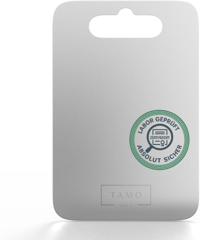 TAMO Titan Schneidebrett, Schneidebrett aus 100% reinem Titan, hygienisch, antibakteriell & langlebi