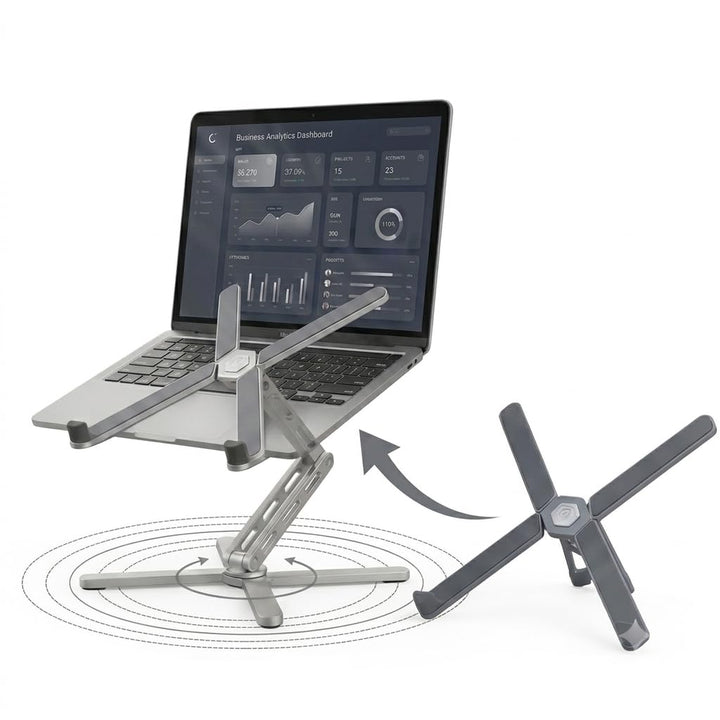 X-Stand Plus Laptopständer – Höhenverstellbar 70–340 mm – Stabiler Aluminium Laptophalter Ergonomisc