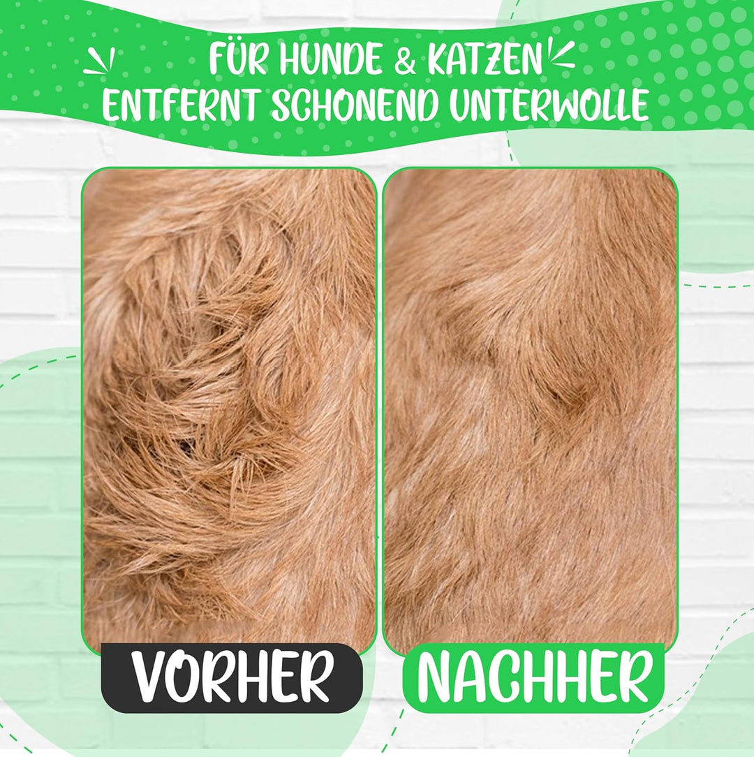 Testnote: Sehr gut - Unterwollbürste & Unterfellbürste I Hundebürste & Katzenbürste für langhaar I U