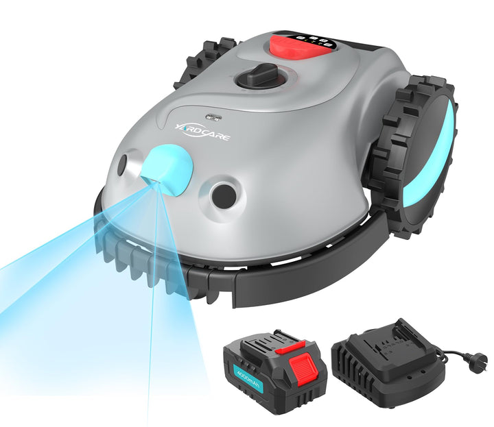 YARDCARE V100 Mähroboter ohne Begrenzungskabel, mit Vision-Navigation, Hindernisvermeidung(150 Arten