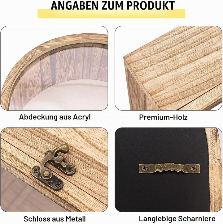 Holz Shadow Box Frame 42x25cm - Tiefe Display Case für Fotos, Blumen, Kunstwerke und Erinnerungen, H