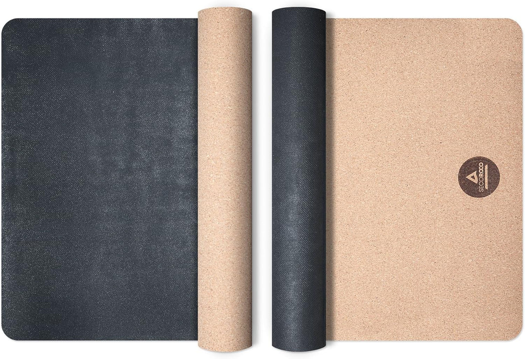 Secoroco Yogamatte Kork - getestet mit SEHR GUT - 2-5 mm Stärke - rutschfest, vegan & nachhaltig - Y