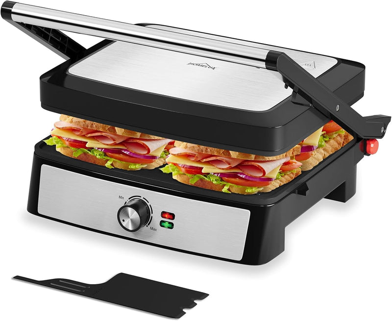 HOMELUX Kontaktgrill, Sandwichmaker und Panini Grill 2200W, Sandwich Maker für Fettfreies Grillen, T