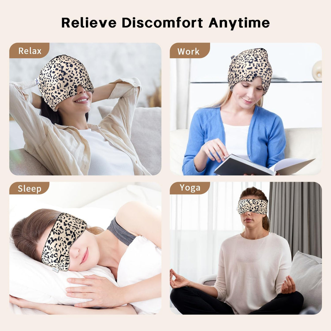 my novel things 2 Stück Migräne Maske und Augenmaske Kühlend, Migräne Kühlmaske, Migraine Relief Cap