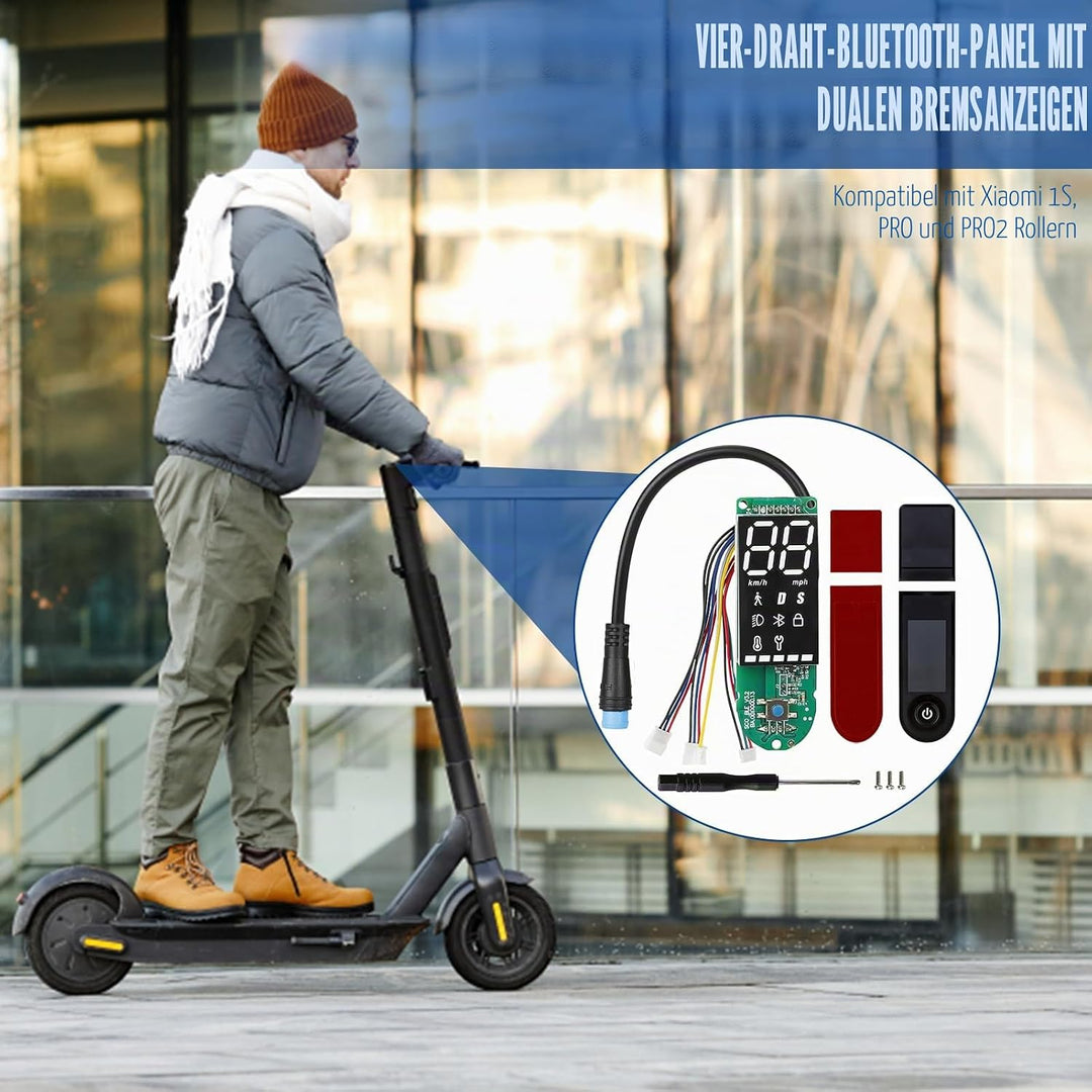 Elektroroller Dashboard für Xiaomi 1S/Pro/Pro 2, E-Scooter Armaturenbrett mit Abdeckung, Klare Daten