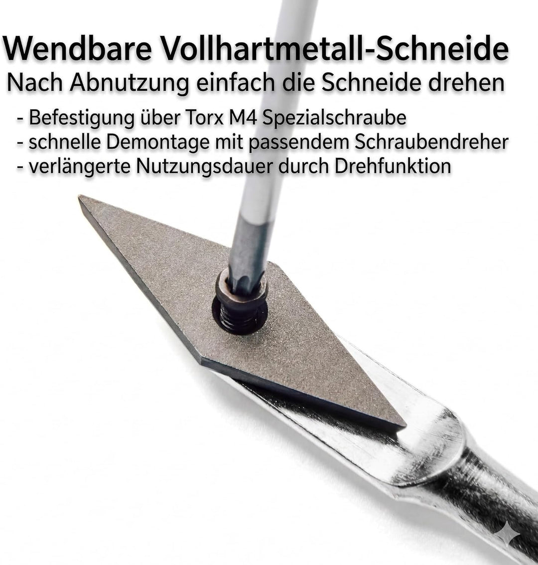 Fugenkratzer Fugenreiniger Unkrautkratzer Schneide aus Vollhartmetall verschleissfest wendbar Handgr