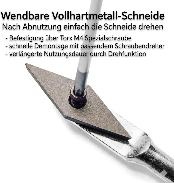 Fugenkratzer Fugenreiniger Unkrautkratzer Schneide aus Vollhartmetall verschleissfest wendbar Handgr