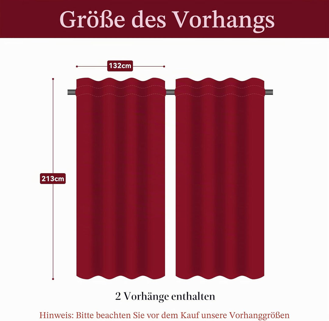 TOPLUXE Blickdichte Vorhänge, Damastvorhänge Thermovorhang Hitzeschutz Verdunklungsvorhänge für Fens